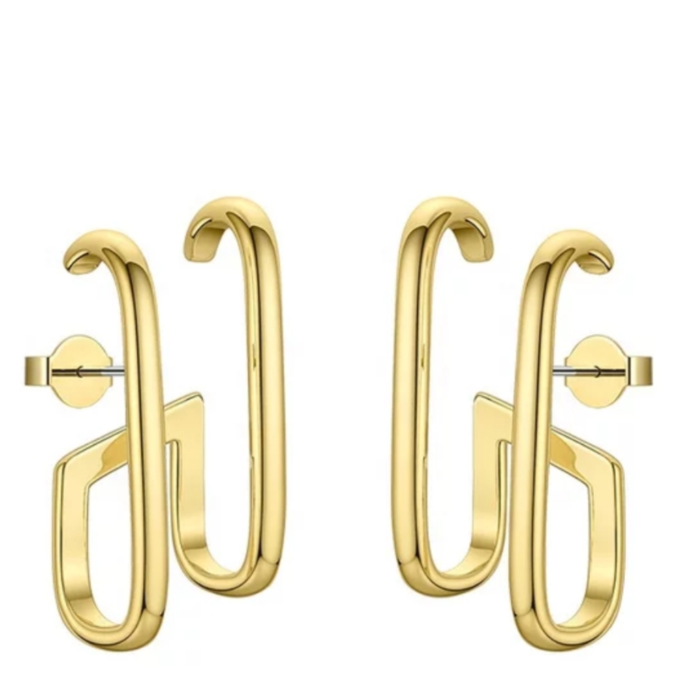 Geometric Double C Earrings - Picture 3 of 3